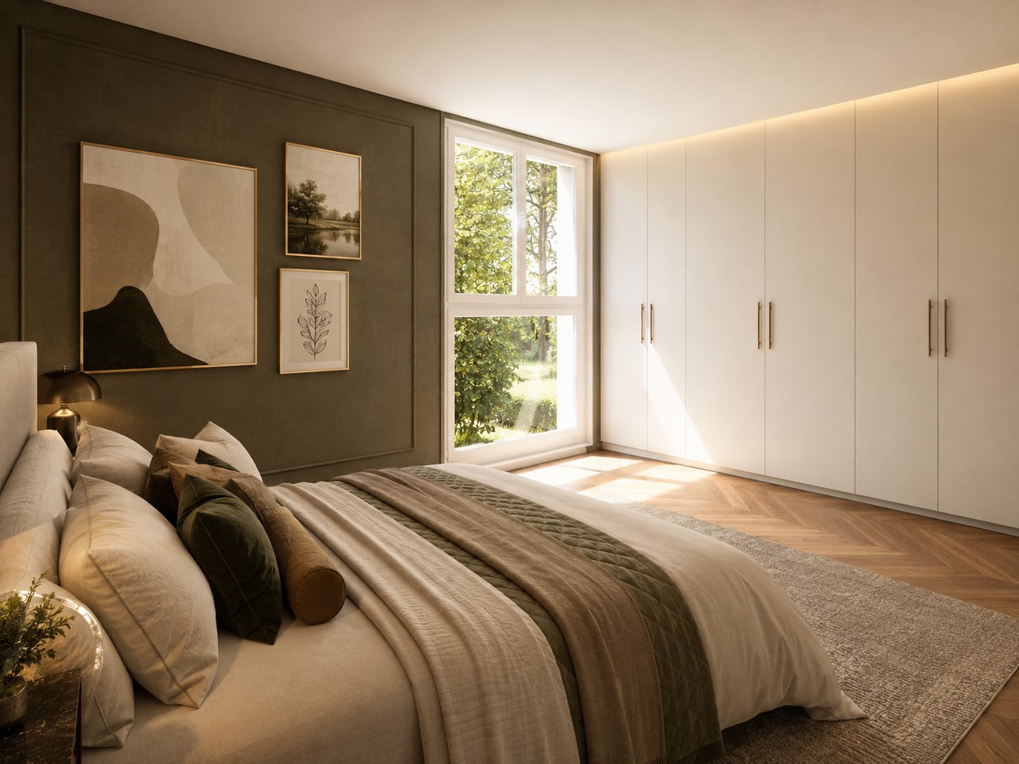 Chambre avec grande ouverture sur le jardin